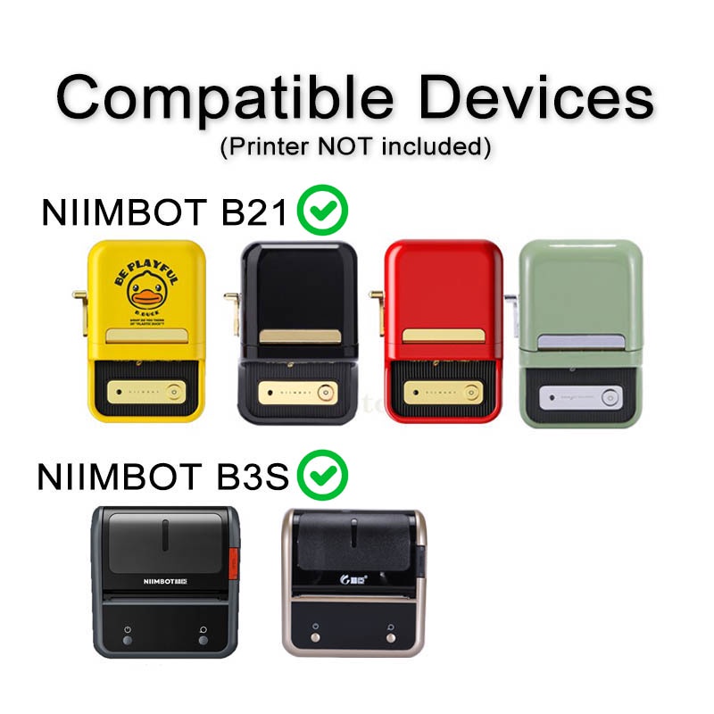 Cuộn giấy in nhãn nhiệt NIIMBOT B1 B21 B203 tự dính màu trắng thay thế cho máy in nhãn