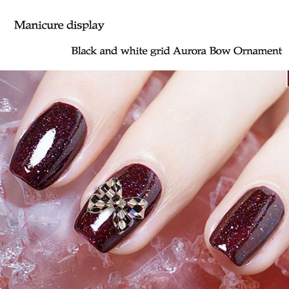 USNOW Phụ Kiện Trang Trí Móng Tay Hình Nơ Họa Tiết Caro Phong Cách Nhật Bản Cổ Điển Xinh Xắn DIY