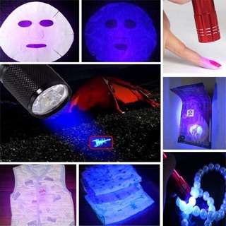 Đèn Pin Uv Led 9 Bóng Soi Tiền, Giấy tờ, Soi keo uv
