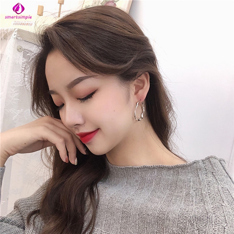 Đôi Khuyên Tai Hình Tròn Thiết Kế Đơn Giản Thời Trang Cho Nữ