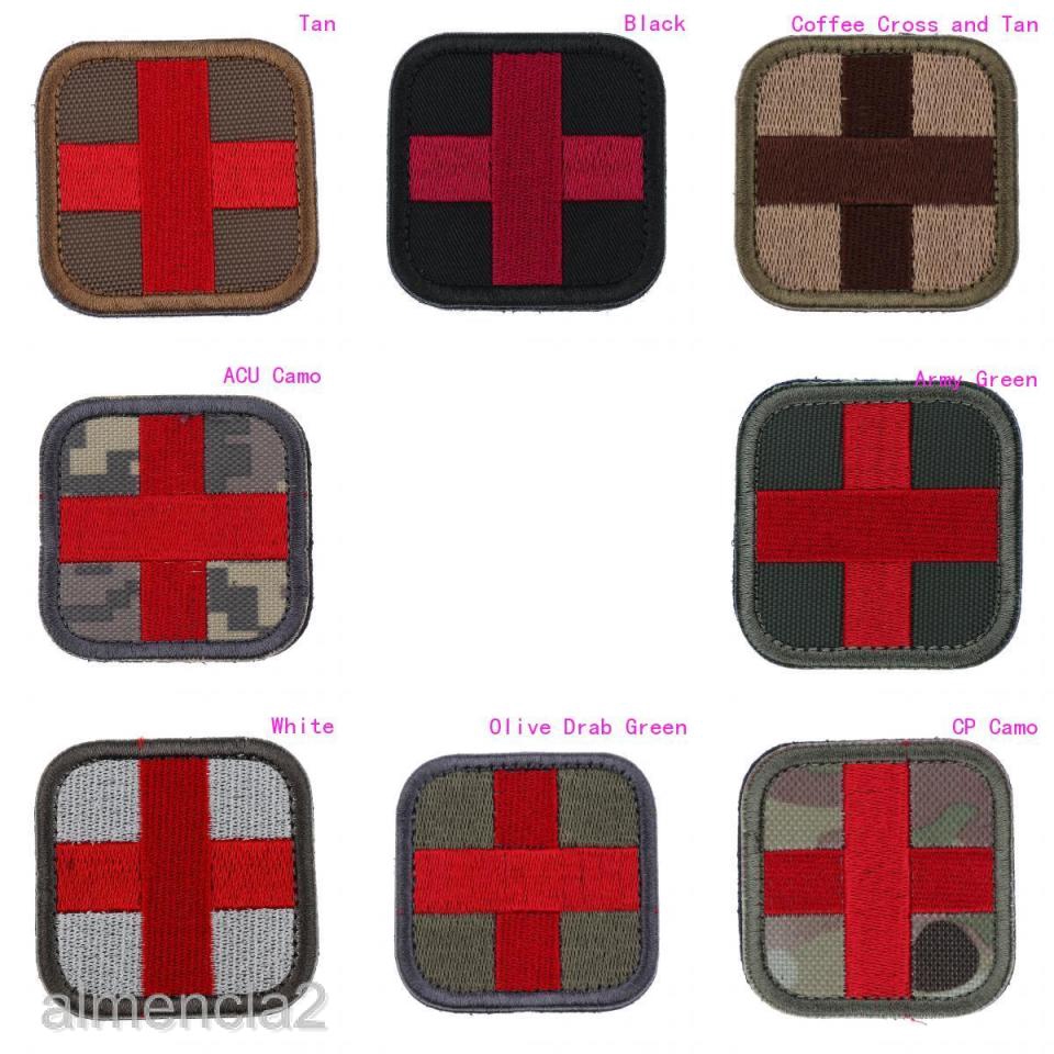 [ALMENCLA2] Embroidered Medic Red Cross Tactical Military Hook & Loop Patch 50 x 50mm