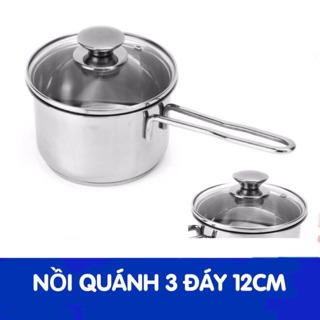 Nồi quánh nấu bột inox 3 đáy 12cm và 14 cm sản xuất theo công nghệ Đức