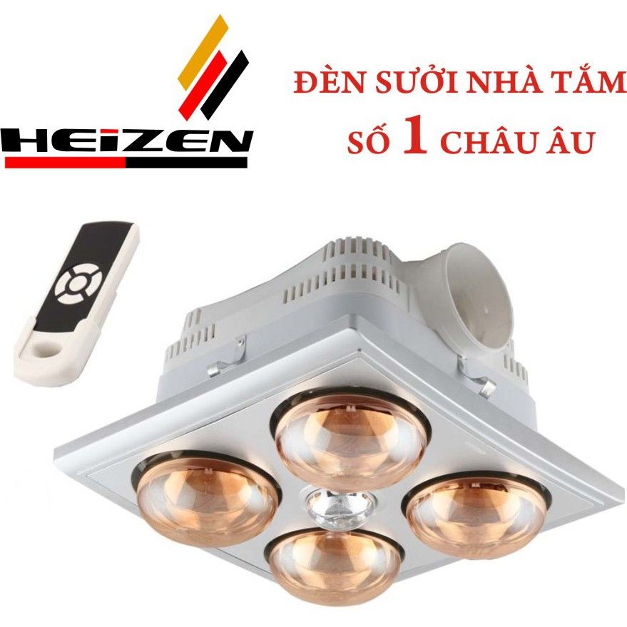 Đèn sưởi Heizen 4 bóng âm trần có điều khiển từ xa HE4BR