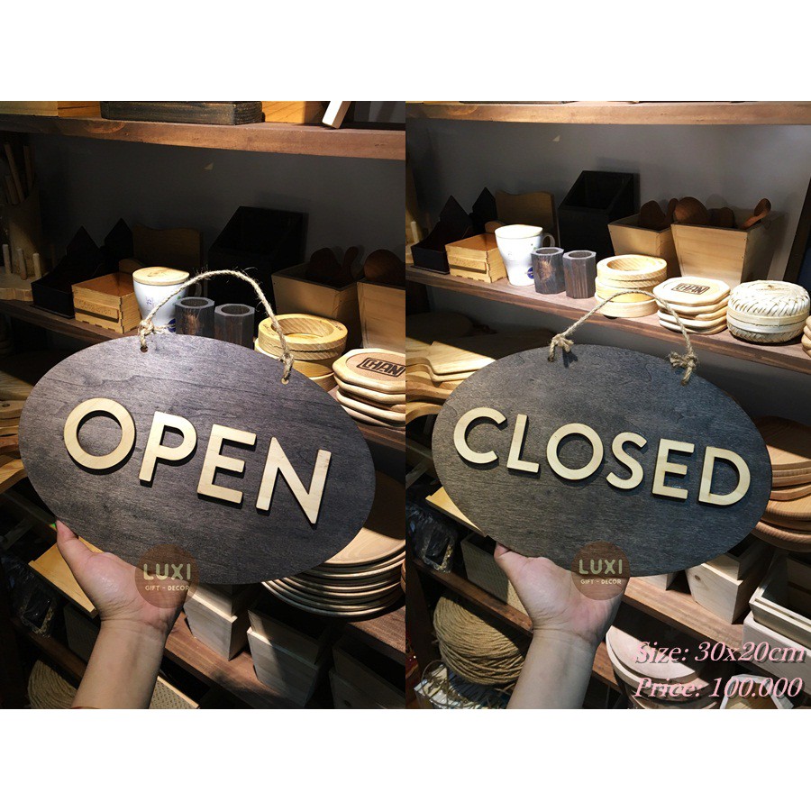 Bảng gỗ 2 mặt Open - Close 04