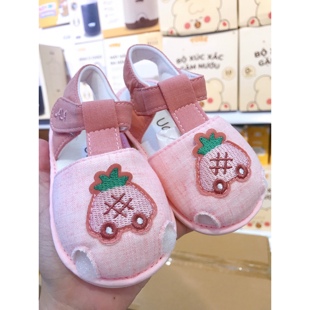 Giày tập đi chuẩn y khoa đế cao su non bé trai bé gái siêu mềm nhẹ chống trơn trượt quả dứa UALA ROGO 5445 5527