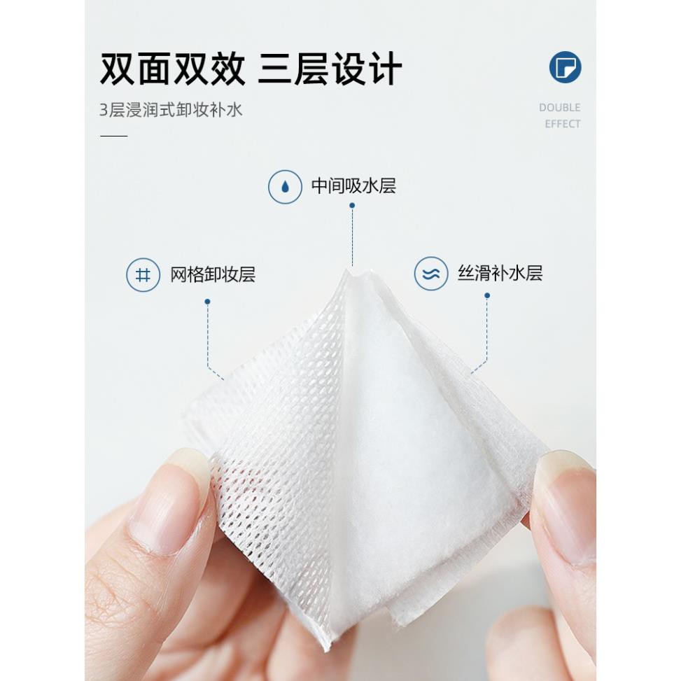 [228 Miếng] Bông Tẩy Trang 2 Mặt Cotton Tự Nhiên 3 Lớp Gói 228 Miếng Chăm Sóc Và Làm Sạch Da