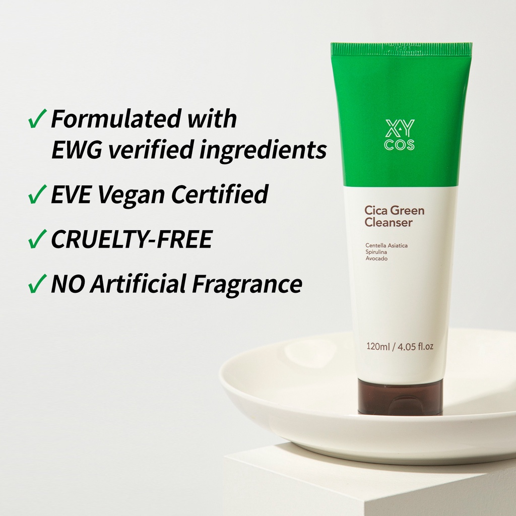 Sữa rửa mặt XYCOX Cica Green thuần chay đạt chứng nhận EVE VEGAN 120ml