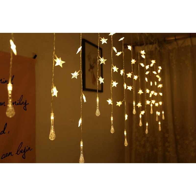 LED Đèn trang trí,Sao + giọt nước,220V 6W,Đám cưới / tỏ tình / sinh nhật / ánh sáng ngày Giáng sinh【lyfs】