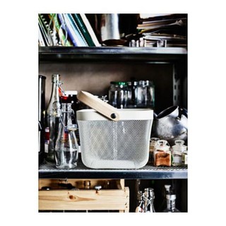 Rổ sắt quai gỗ RISATORP IKEA