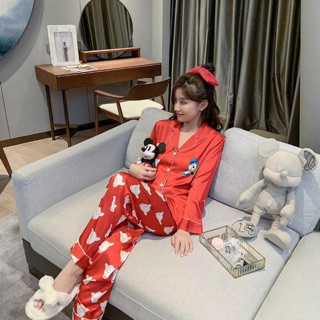 BỘ LỤA PIJAMA DÀI VỊT DONALD XINH
