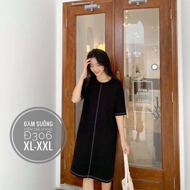 Đầm suông trơn viền dọc 60-85kg(hình thật ảnh cuối) | BigBuy360 - bigbuy360.vn