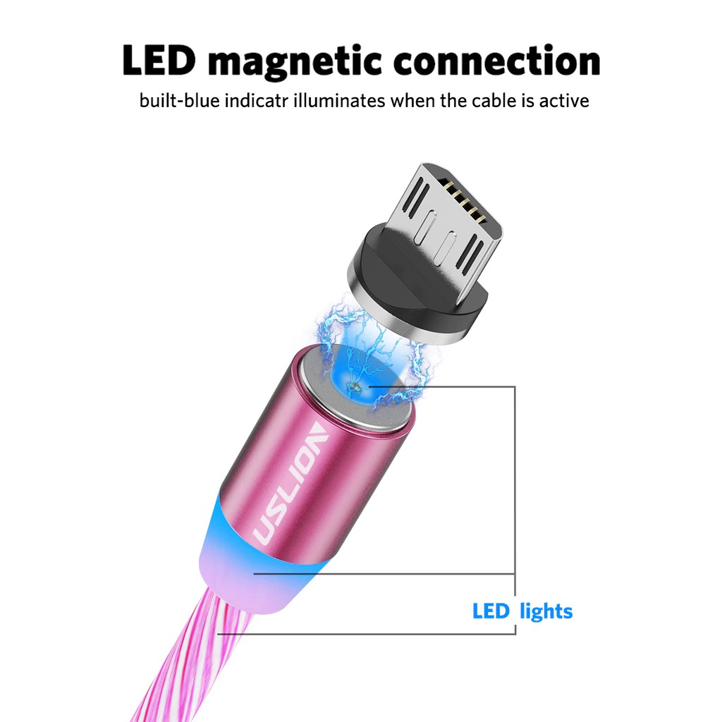 Dây cáp sạc nhanh có đèn LED cổng USB type C