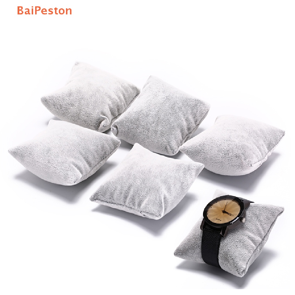 [BaiPeston] Set 5 Gối Đệm Trưng Bày Đồng Hồ / Vòng Tay Bằng Nhung Xám