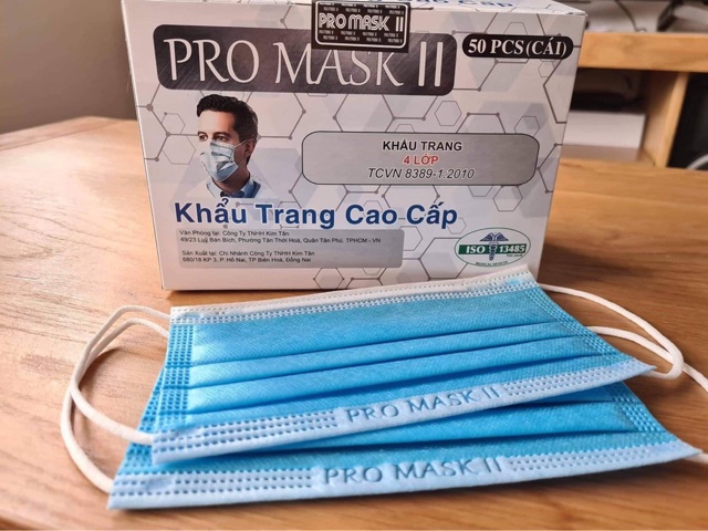 KHẨU TRANG Y TẾ PRO MASK II DẬP 100% 4 lớp , Bịch 10 cái