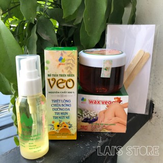 [G01] Combo Wax Lông Veo + Mỡ Trăn Tặng Giấy và que gỗ S037