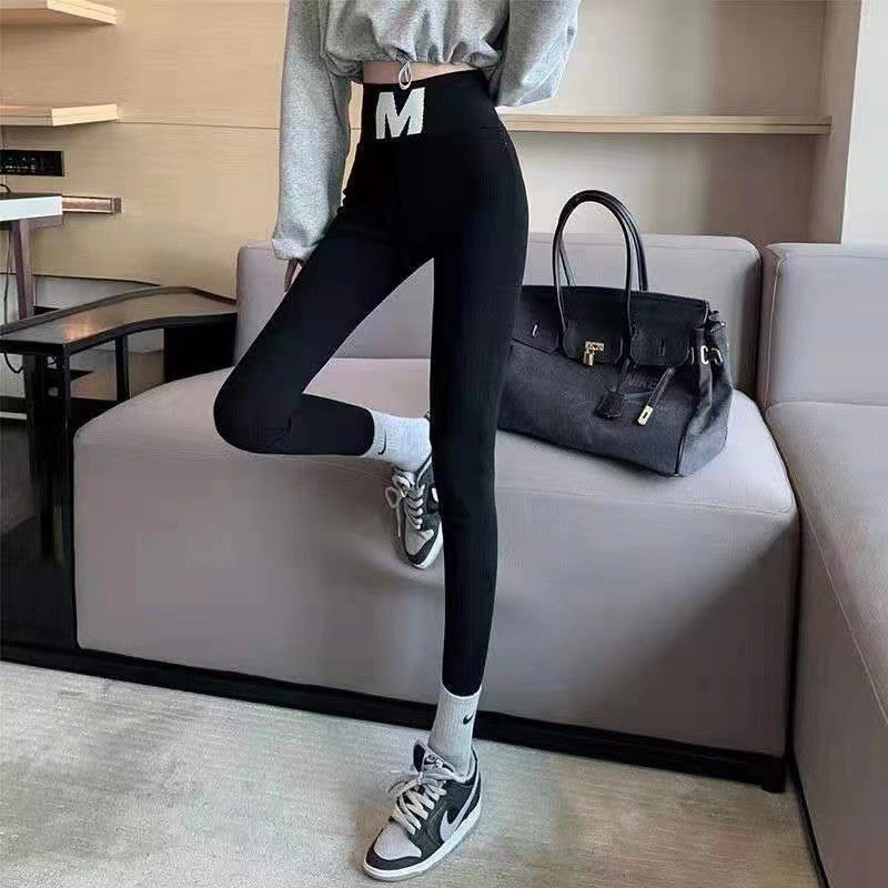 Quần Legging Nữ ❤️FREESHIP❤️ Quần legging len tăm cạp cao chữ M mã QA18