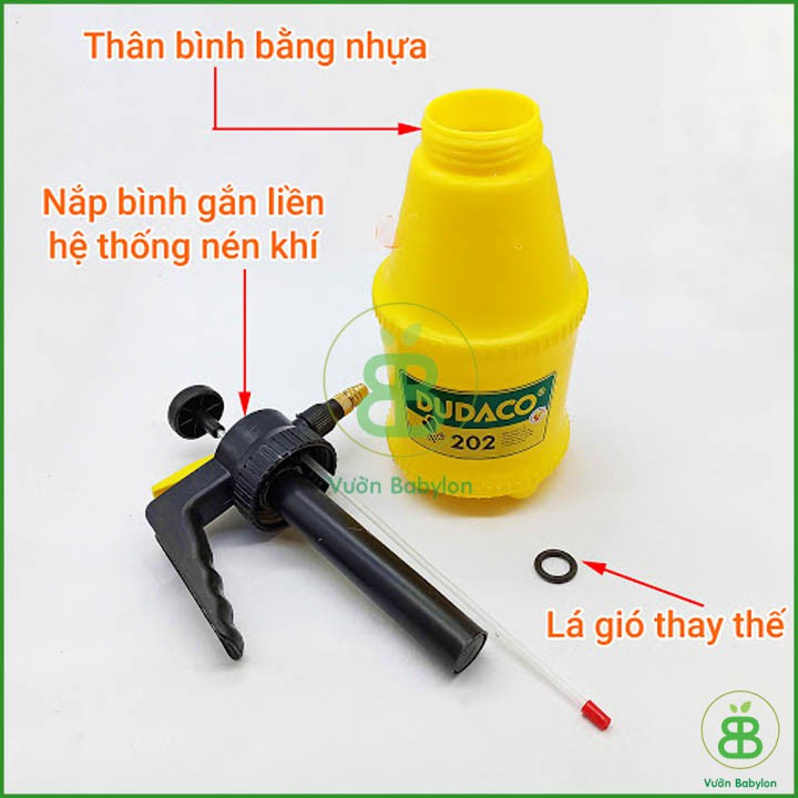 Bình Tưới Cây Phun Sương DUDACO 2Lít - Bình Xịt Tưới Cây Phun Sương