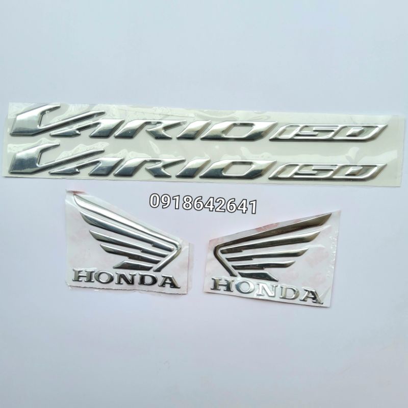 Combo tem chữ Vario đời 2020 nhựa dẻo và cánh chim honda như zin