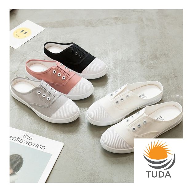 Giầy mọi lười thể thao hở gót (sục vải) giầy slip on vải nữ Hàn Quốc cao cấp giá rẻ 317 GVNU02