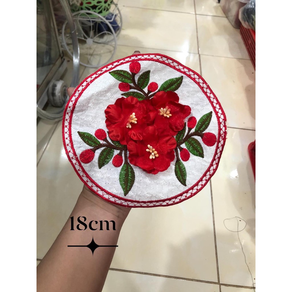 Tấm tròn hoa xinh xắn 18cm