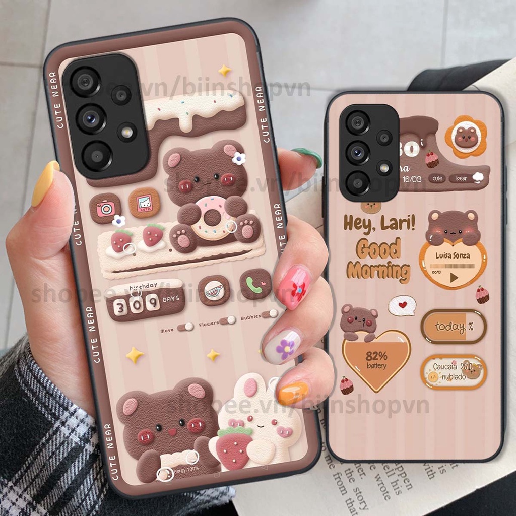 Ốp Samsung A13 / A23 / A53 in 3D icon gấu nổi siêu xinh, siêu đáng yêu, cá tính phong cách
