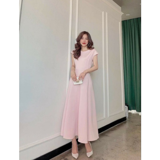 Đầm midi hồng DK.NY