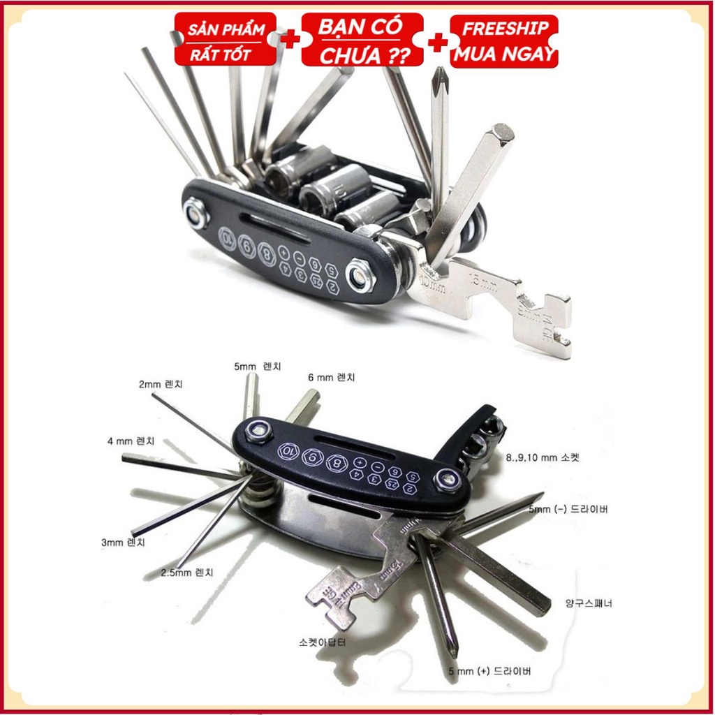 Bộ Dụng Cụ Kĩ Thuật Du Lịch 16 Chức Năng - Mở Vít