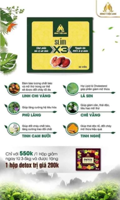 giảm cân đông y mộc linh x3 | Tặng kèm 20v detox | hàng chuẩn công ty | BigBuy360 - bigbuy360.vn