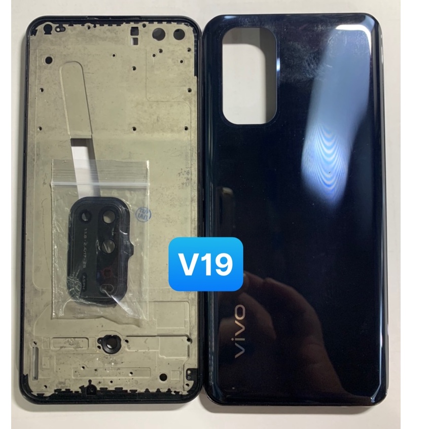 Bộ vỏ điện thoại zin hãng Vivo V19 - gồm xương, sườn, phím bấm, kính camera