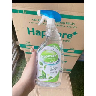 Dung dịch rửa tay sát khuẩn Hapicare 500ml - hương trà xanh-bạc hà