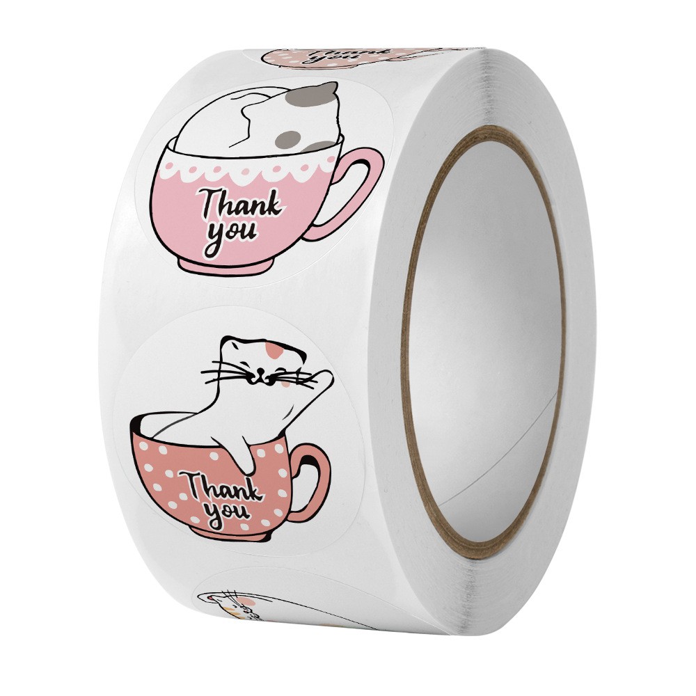 Cuộn 500c Sticker Dán nhã Thanh you Dán nhã Cảm ơn STICK019