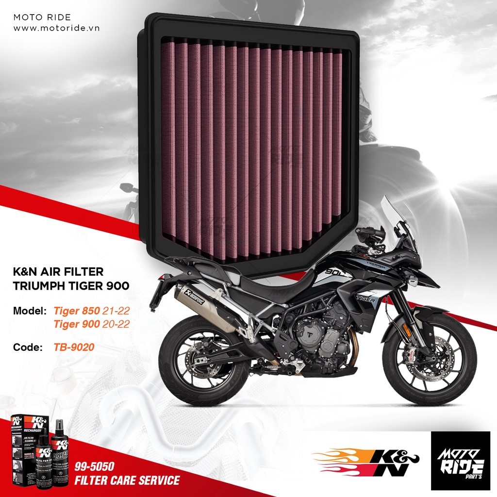 K&amp;N TB-9020 LỌC GIÓ CHO TRIUMPH TIGER 900