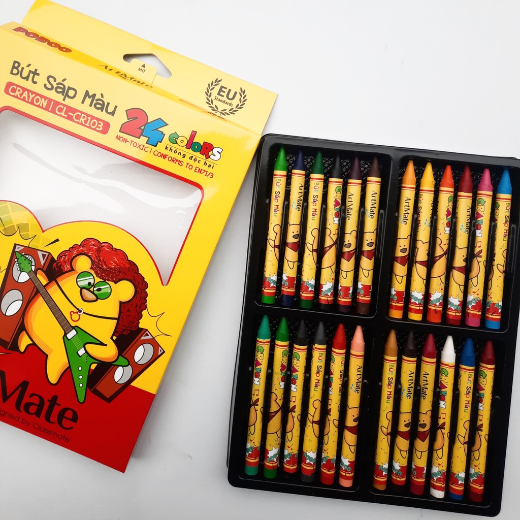 Sáp màu Classmate an toàn cho trẻ nhỏ 12,18,24,màu CLCR101 - 102 -103 - vpp Quế Anh