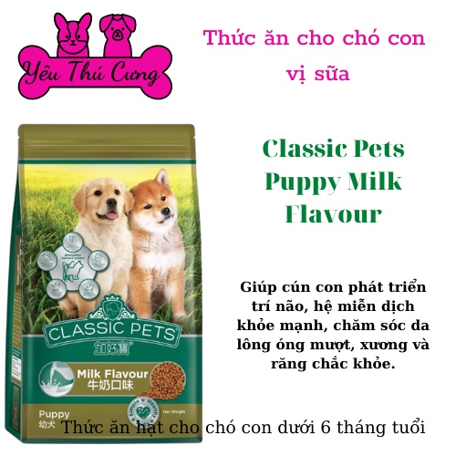 Thức Ăn Cho Chó Hạt Classic Pets 2kg Vị Bò Dành Cho Chó Con Chó Lớn-YÊU THÚ CƯNG