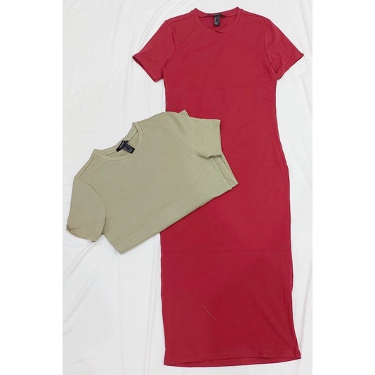 Đầm midi thun cotton f21 dư xịn