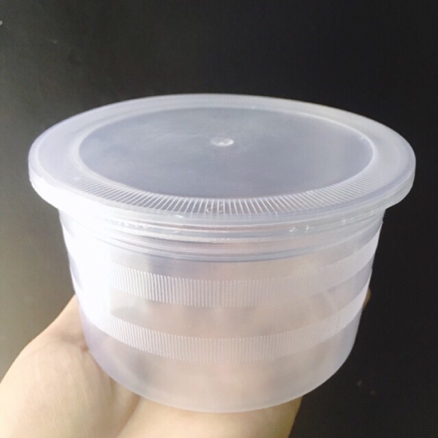 50 Hộp Nhựa - Thố Nhựa 500ml tròn Kim Hưng có nắp: Đựng phở, Cháo, Thực Phẩm