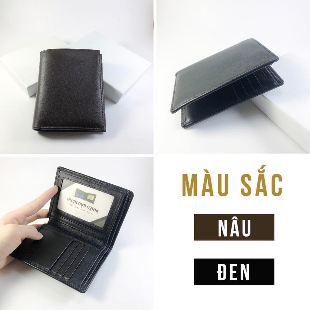 Ví nam da bò nguyên tấm dáng đứng thương hiệu N&amp;L Leather độ bền trên 6 năm