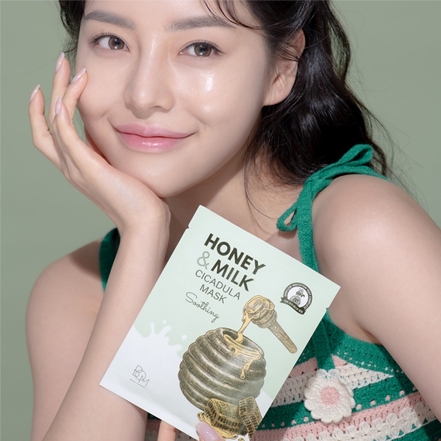 Mặt Nạ Làm Dịu Và Dưỡng Da Mềm Mại BOM Honey &amp; Milk Soothing Cicadula Mask 25g