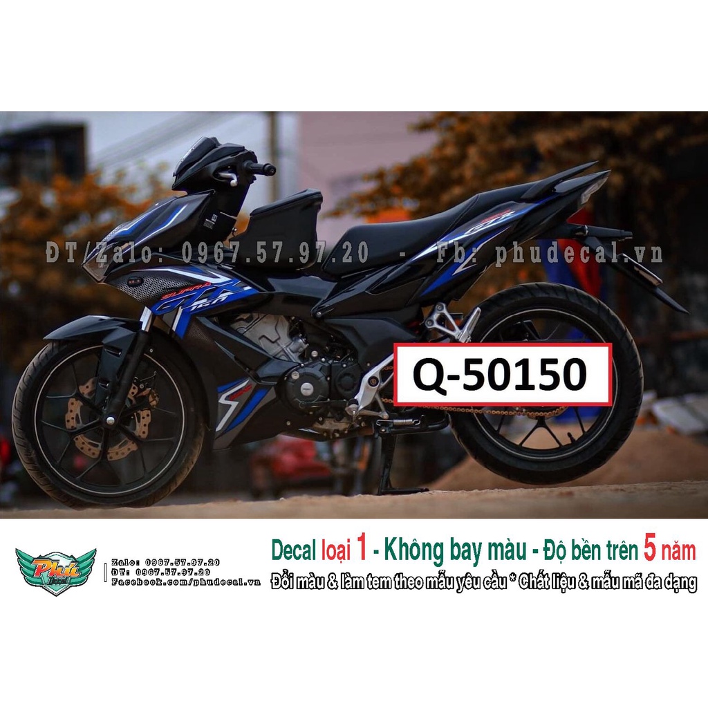 Tem rời xe Winner X GTR xanh đen (A)