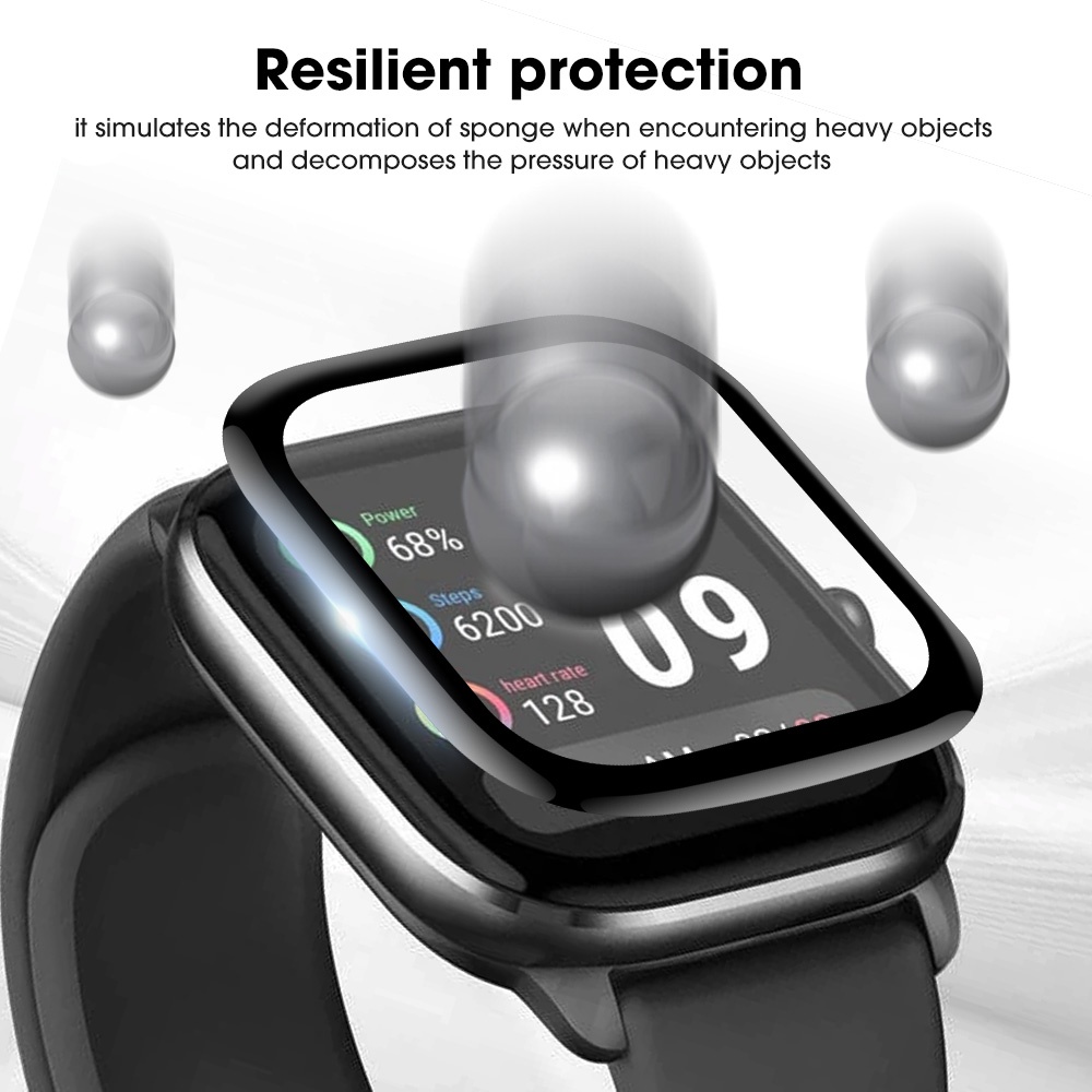 Kính Cường Lực Viền Cong Mềm Siêu Mỏng HD Bảo Vệ Toàn Diện Cho Huami Amazfit GTS 4 Mini
