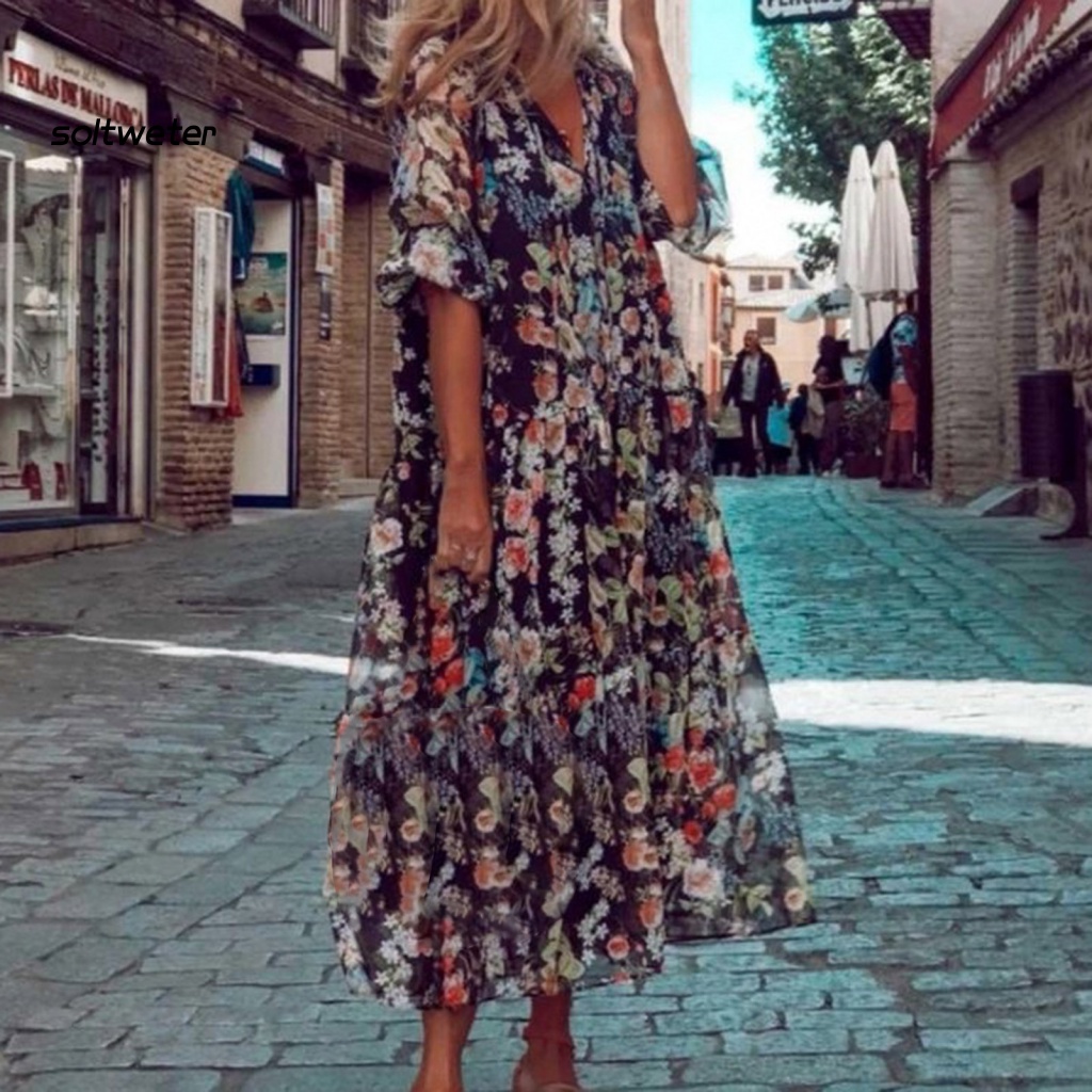 Đầm Dài Thoáng Khí Nhanh Khô Phong Cách Đường Phố