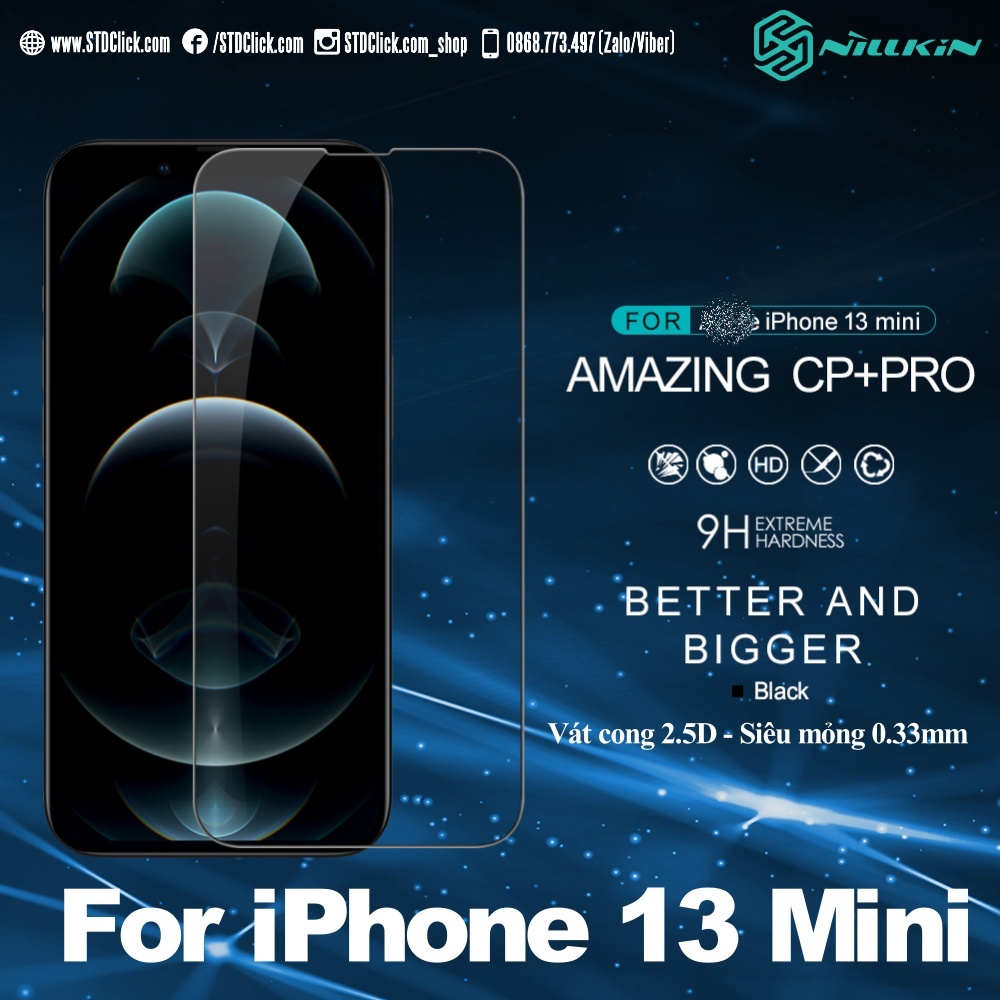 KÍNH CƯỜNG LỰC IPHONE 13 MINI NILLKIN CP+PRO 2.5D CHÍNH HÃNG HÀNG CHUẨN