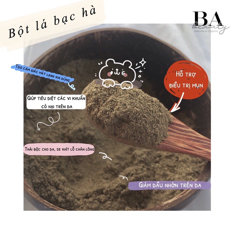 Bột Bạc Hà ngừa mụn giảm viêm - Mint Leaf Powder 50g - Babeauty