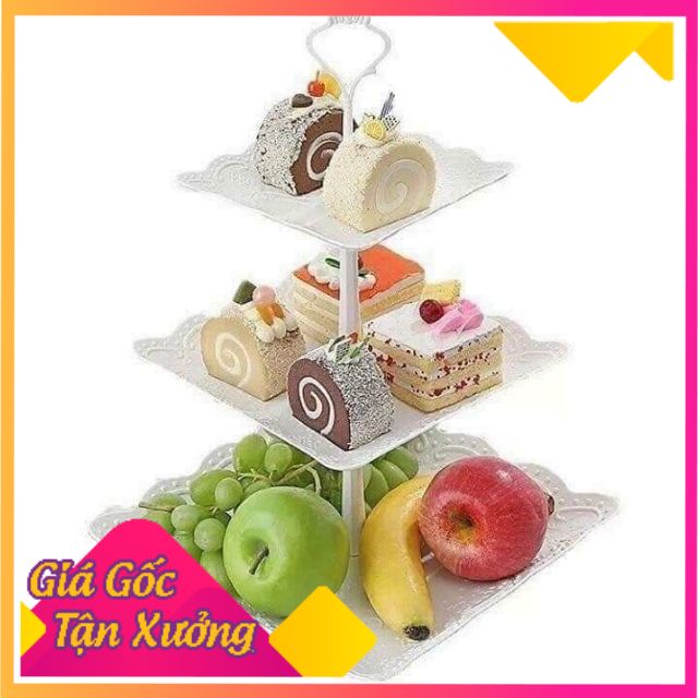 [ Combo ] Khay đựng bánh mứt 3 tầng