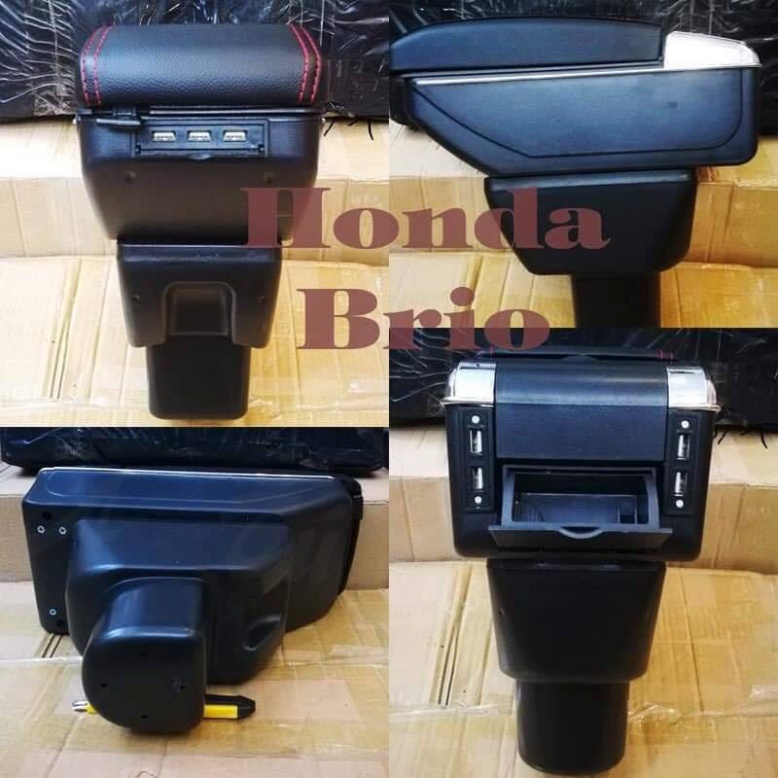 Hộp tỳ tay xe Honda Brio cao cấp tích hợp cổng sạc USB - Bảo hành 12 tháng dự bị