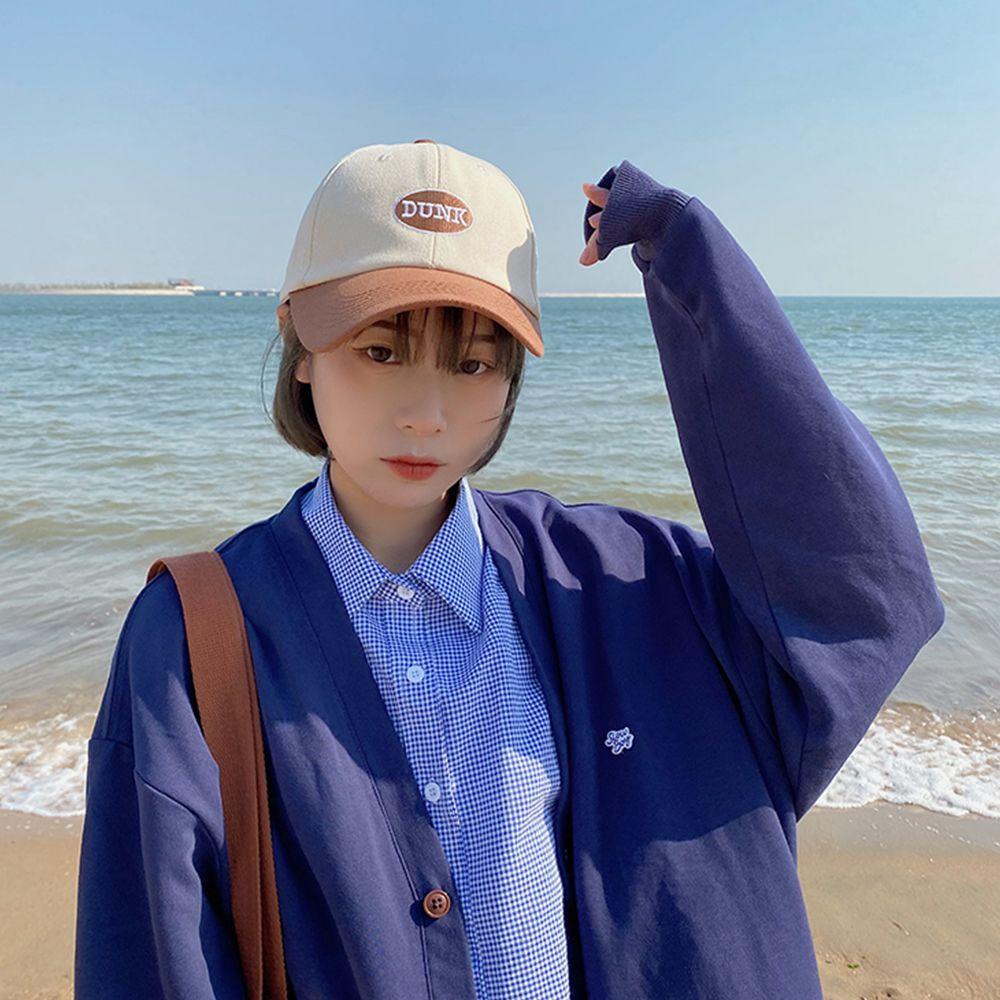 Mũ Lưỡi Trai Thêu Chữ Phối Màu Cá Tính Thời Trang Phong Cách Hàn Quốc Cho Nữ