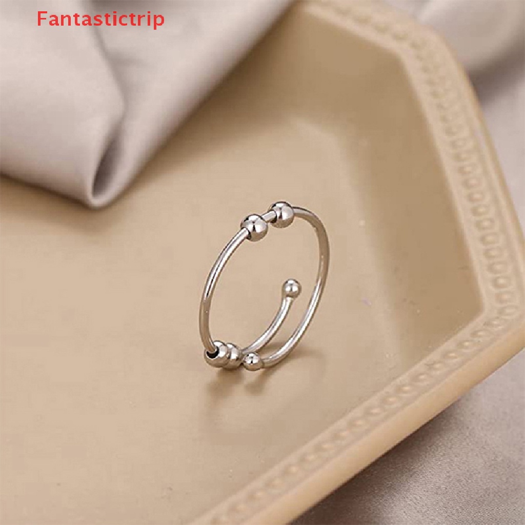 [Fantastictrip] Nhẫn Xoay Bằng Thép Không Gỉ Có Thể Điều Chỉnh Giảm Căng Thẳng Trang Sức Thời Trang Cho Nam Và Nữ Mới