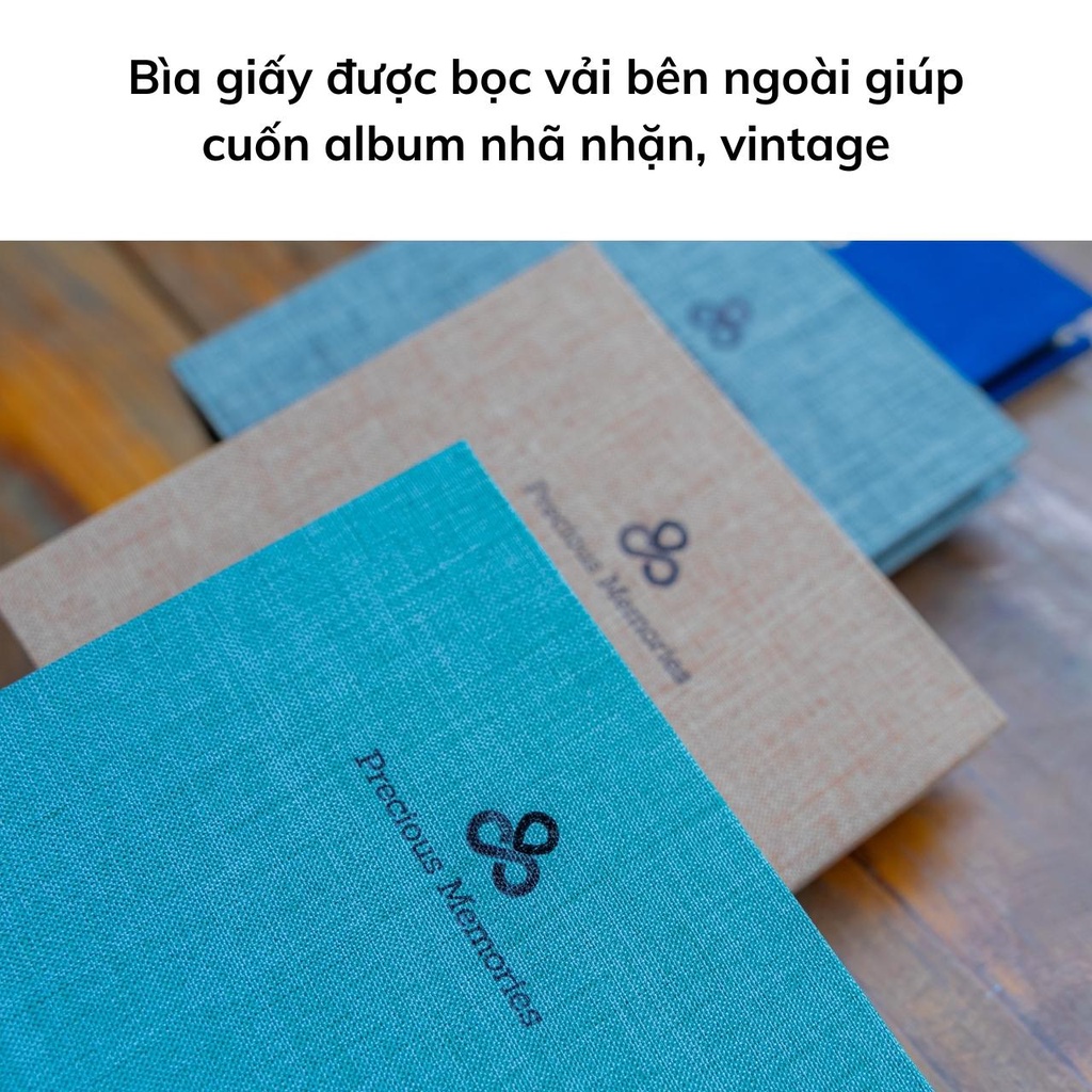 Album ảnh 6x9 đựng 100 tấm bìa vải vintage Tú Vy Studio binder card, quà tặng, để ảnh cho con, để lomo card