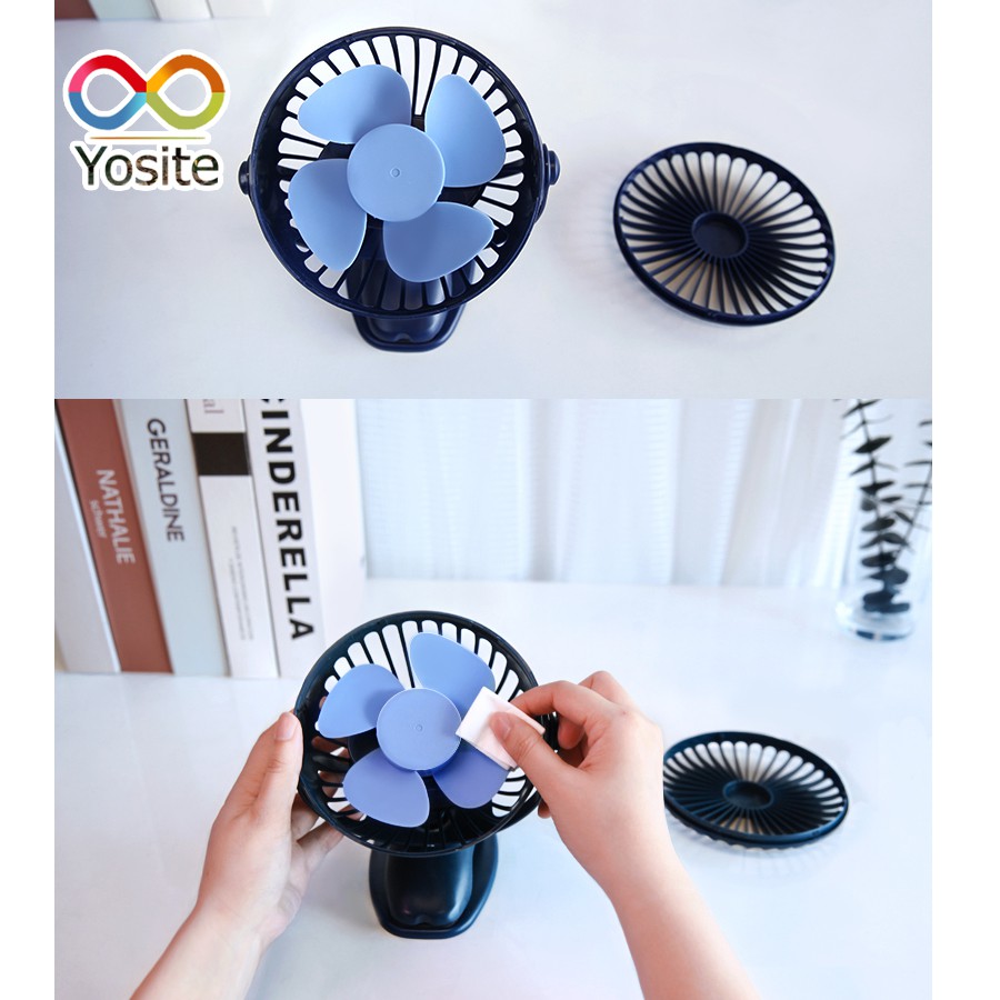 Quạt sạc mini xoay góc 720 độ, đế kẹp đa năng hoặc đặt bàn, với 4 nấc điều chỉnh gió YOOBAO F04 6400MAH