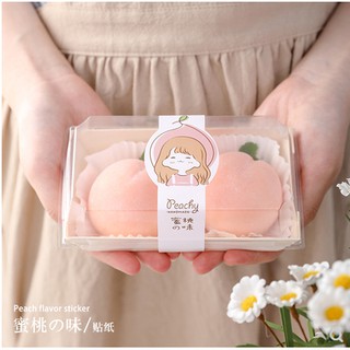 Bộ 50 miếng dán niêm phong hình cô gái tuyết đào xinh xắn